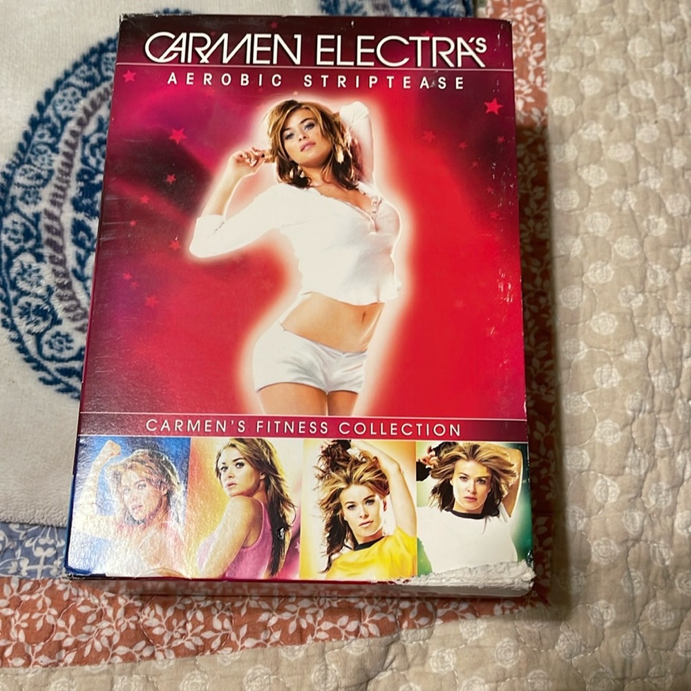 Carmen Electra’s strip tease aerobic exercises DVD